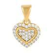 10kt Yellow Gold Womens Cubic-Zirconia Heart Charm Pendant