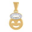 10kt Two-Tone Gold Womens Cubic-Zirconia Angel Symbol Pendant
