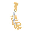 10kt Two-Tone Gold Womens Cubic-Zirconia Feather Fashion Charm Pendant