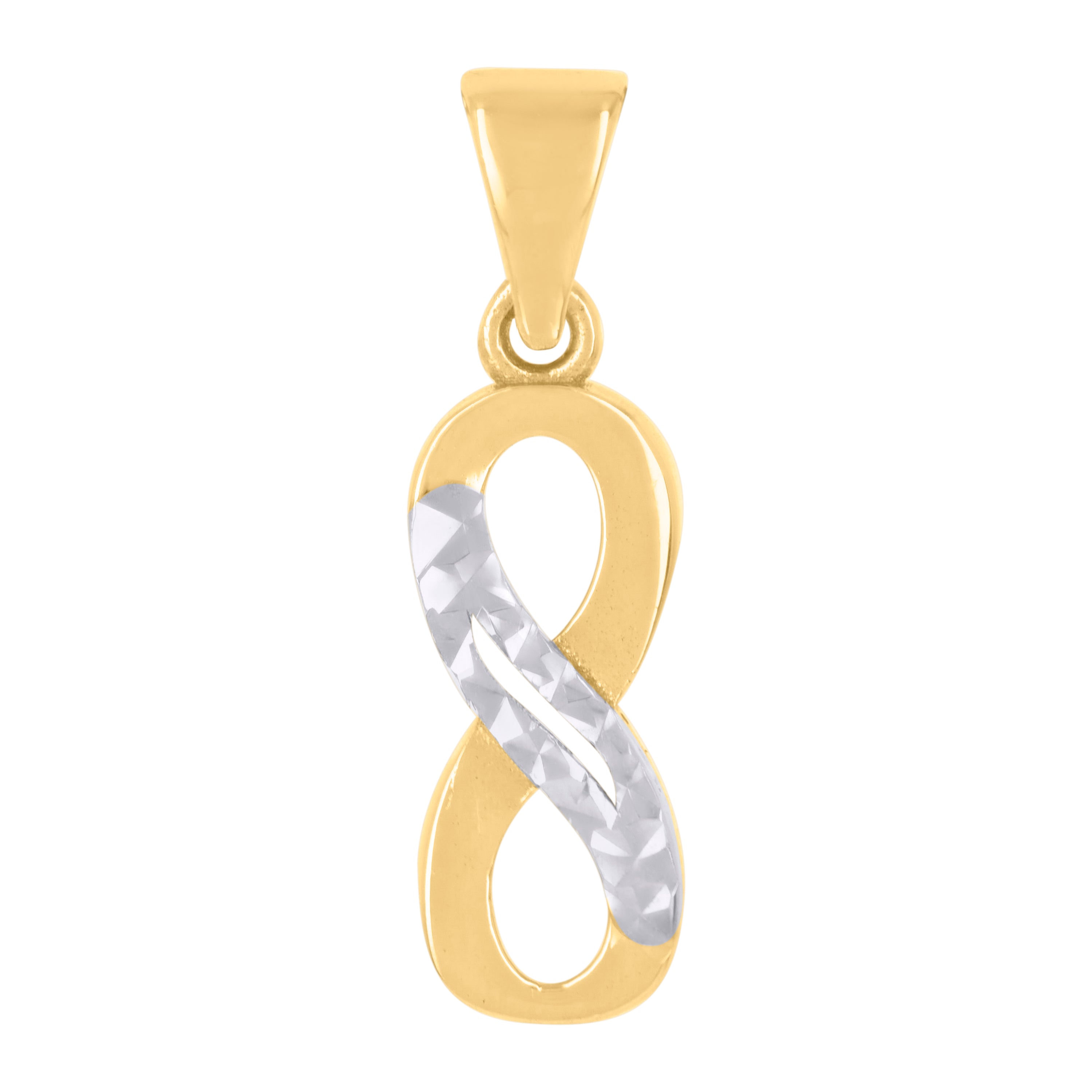 10kt Two-tone Gold Womens Cubic-Zirconia Love Symbol Infinity Charm Pendant
