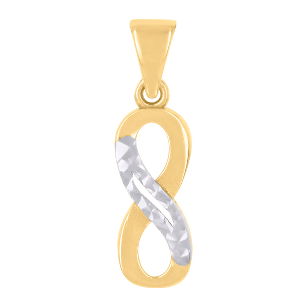 10kt Two-tone Gold Womens Cubic-Zirconia Love Symbol Infinity Charm Pendant