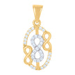10kt Two-tone Gold Womens Cubic-Zirconia Love Symbol Infinity Charm Pendant
