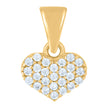10kt Yellow Gold Womens Cubic-Zirconia Heart Charm Pendant