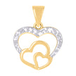 10kt Two-tone Gold Womens Triple Heart Charm Pendant