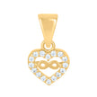 10kt Yellow Gold Womens Cubic-Zirconia Infinity Heart Charm Pendant