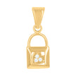 10kt Yellow Gold Womens Cubic-Zirconia Lock Charm Pendant