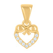 10kt Yellow Gold Womens Cubic-Zirconia Heart Charm Pendant