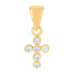 10kt Yellow Gold Womens Cubic-Zirconia Cross Religious Charm Pendant