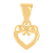 10kt Yellow Gold Womens Bow Heart Charm Pendant