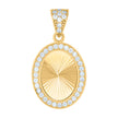10kt Yellow Gold Womens Cubic-Zirconia Oval Medallion Picture Frame Fashion Charm Pendant