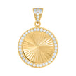 10kt Yellow Gold Womens Cubic-Zirconia Round Medallion Picture Frame Fashion Charm Pendant