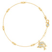 10kt Yellow Gold Womens Cubic-Zirconia Jumping Dolphins Beaded Charm 8