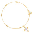 10kt Yellow Gold Womens Cubic-Zirconia Cross Beaded Religious Charm 8