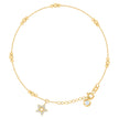 10kt Yellow Gold Womens Cubic-Zirconia Star Beaded Charm 8