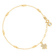 10kt Yellow Gold Womens Cubic-Zirconia Clover Beaded Good Luck Charm 8