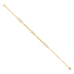 10kt Yellow Gold Womens Cubic-Zirconia Beaded Infinity Charm Bracelet Size 8 Inches