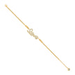 10kt Yellow Gold Womens Cubic-Zirconia Beaded Love Charm Bracelet Size 8 Inches