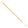 10kt Yellow Gold Womens Cubic-Zirconia Quinceanera Sweet 15 Heart Charm Bracelet Size 8 Inches
