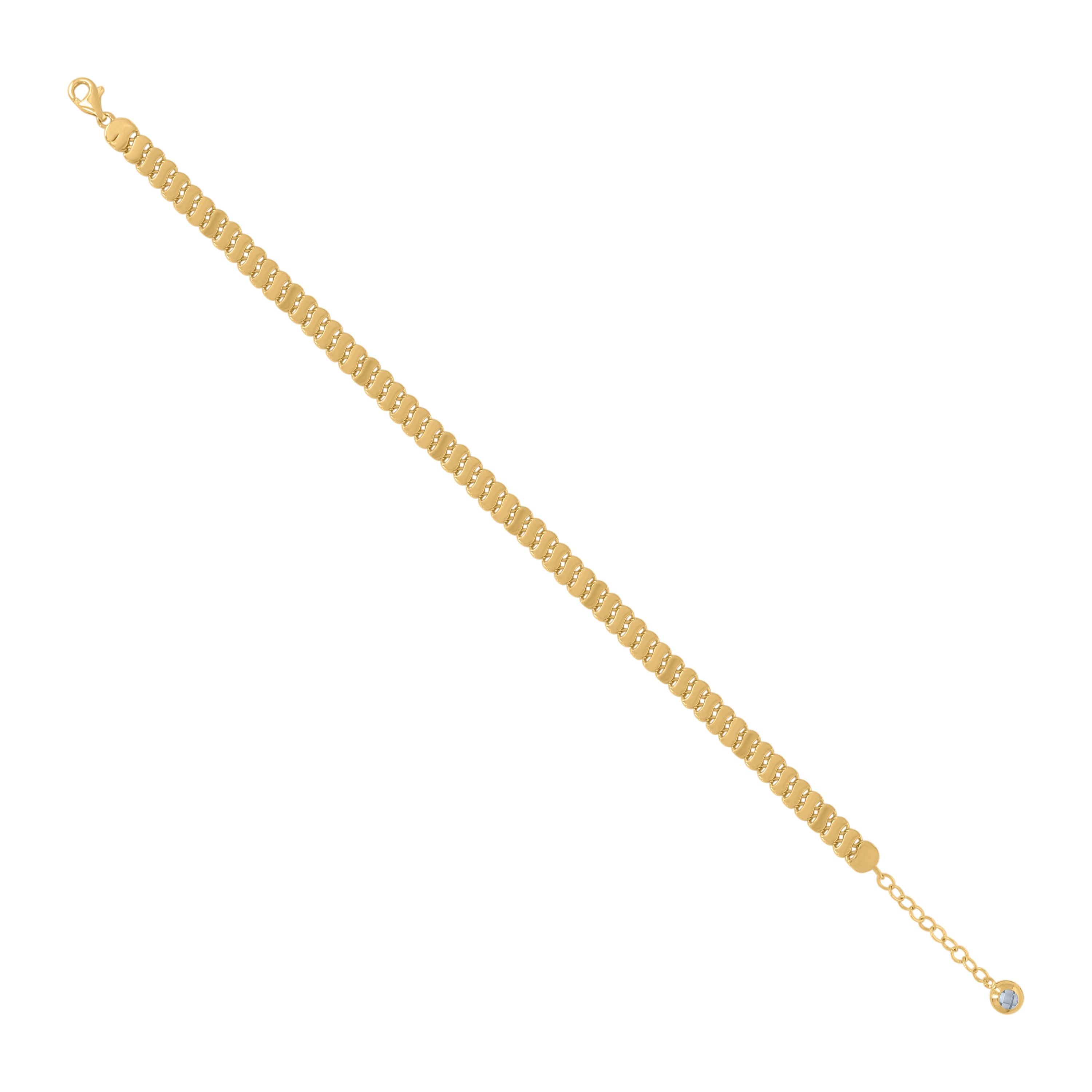 10kt Yellow Gold Womens Cubic-Zirconia Fashion Link Bracelet Size 8 Inches