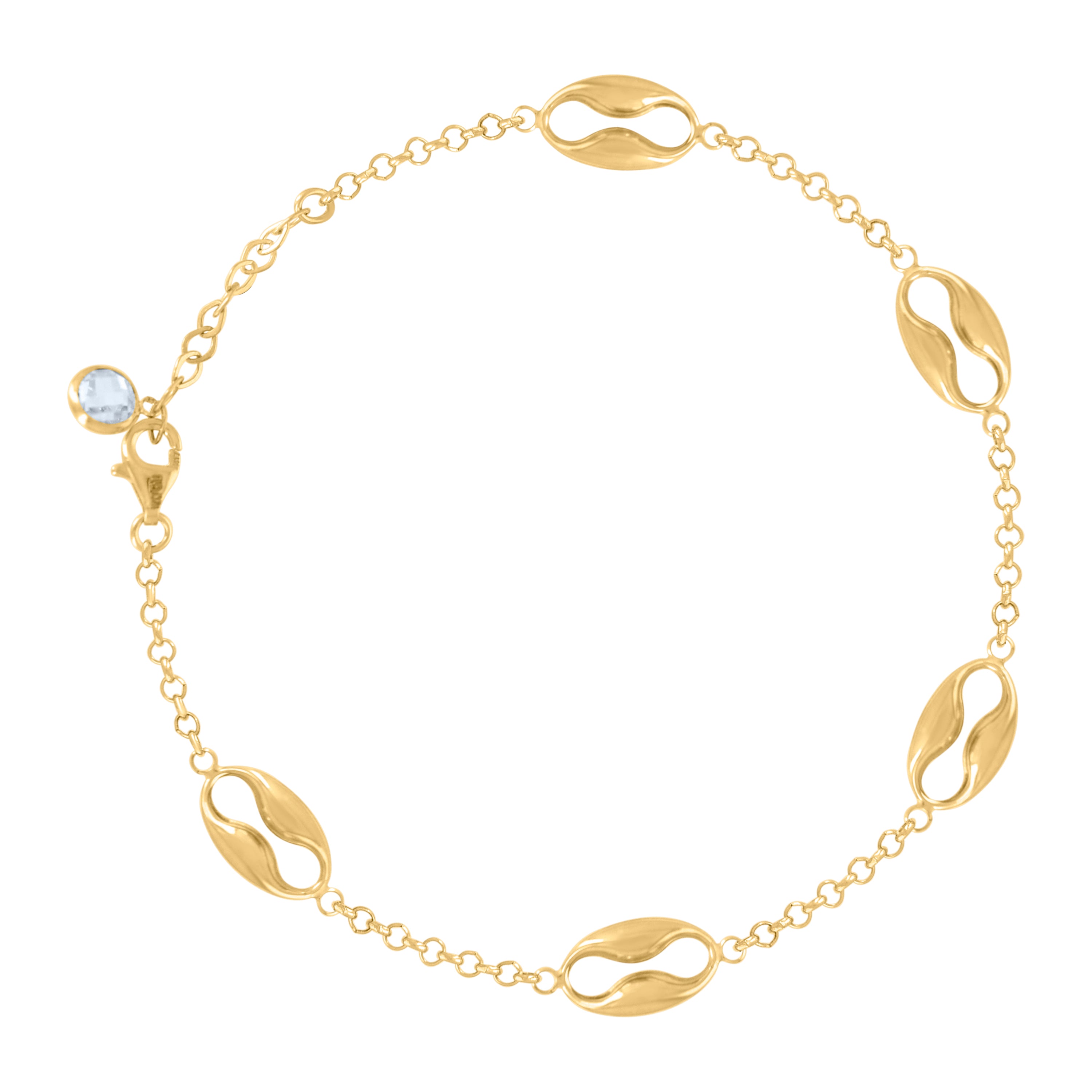 10kt Yellow Gold Womens Cubic-Zirconia Infinity Link Charm 8