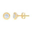 10kt Yellow Gold Womens Cubic-Zirconia Round Stud Earrings 