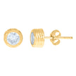 10kt Yellow Gold Womens Cubic-Zirconia Round Stud Earrings 