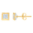 10kt Yellow Gold Womens Princess-Cut Cubic-Zirconia Square Stud Earrings 
