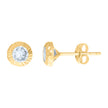 10kt Yellow Gold Womens Cubic-Zirconia Round Stud Earrings 