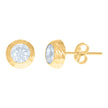 10kt Yellow Gold Womens Cubic-Zirconia Round Stud Earrings 