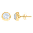 10kt Yellow Gold Womens Cubic-Zirconia Round Stud Earrings 