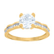 10kt Two-tone Gold Womens Cubic-Zirconia Bridal Engagement Ring
