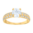10kt Two-tone Gold Womens Cubic-Zirconia Bridal Engagement Ring