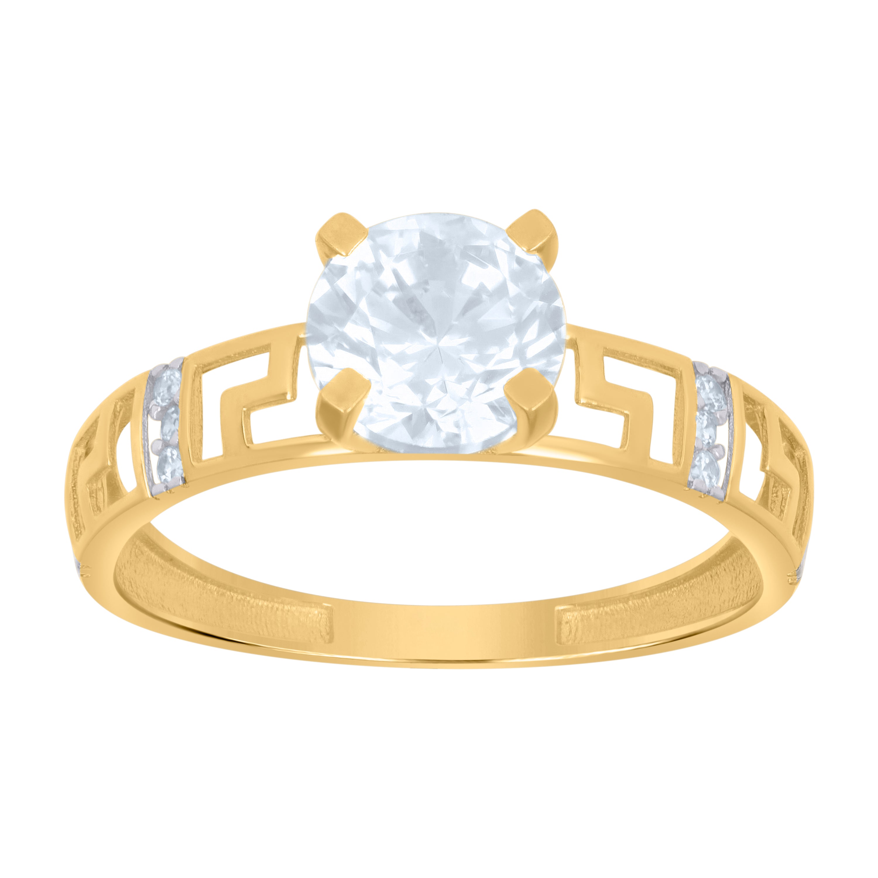 10kt Two-tone Gold Womens Cubic-Zirconia Bridal Engagement Ring