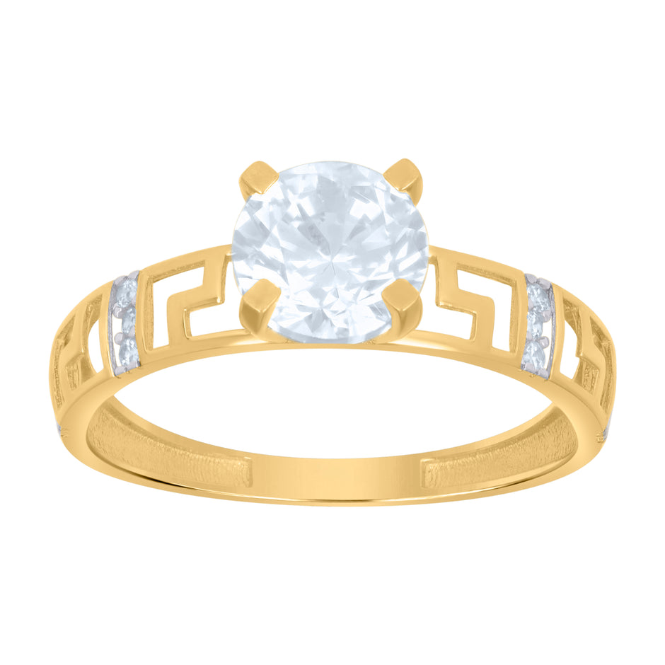10kt Two-tone Gold Womens Cubic-Zirconia Bridal Engagement Ring