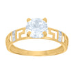 10kt Two-tone Gold Womens Cubic-Zirconia Bridal Engagement Ring