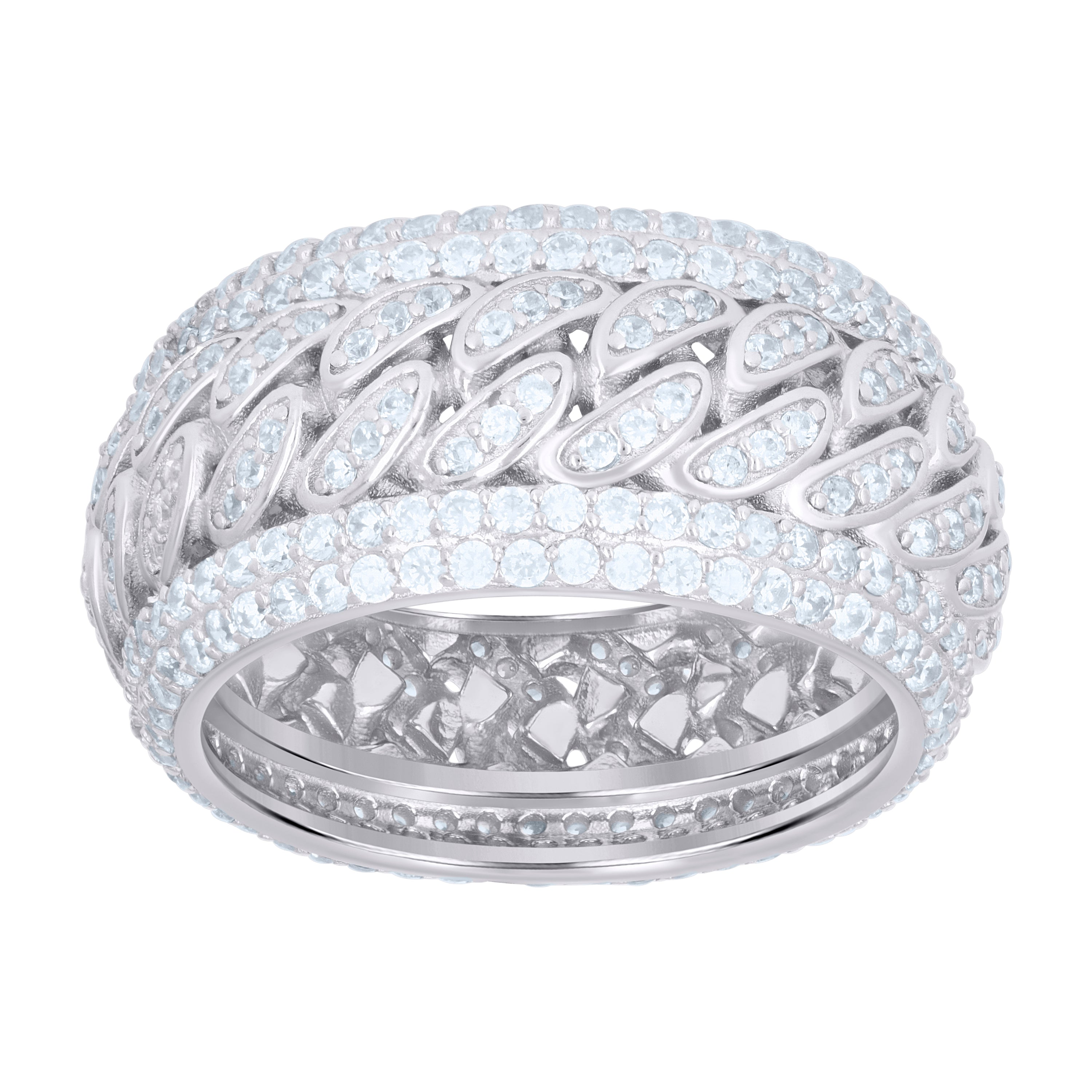 925 Sterling Silver Mens Cubic-Zirconia Fashion Ring Size 7