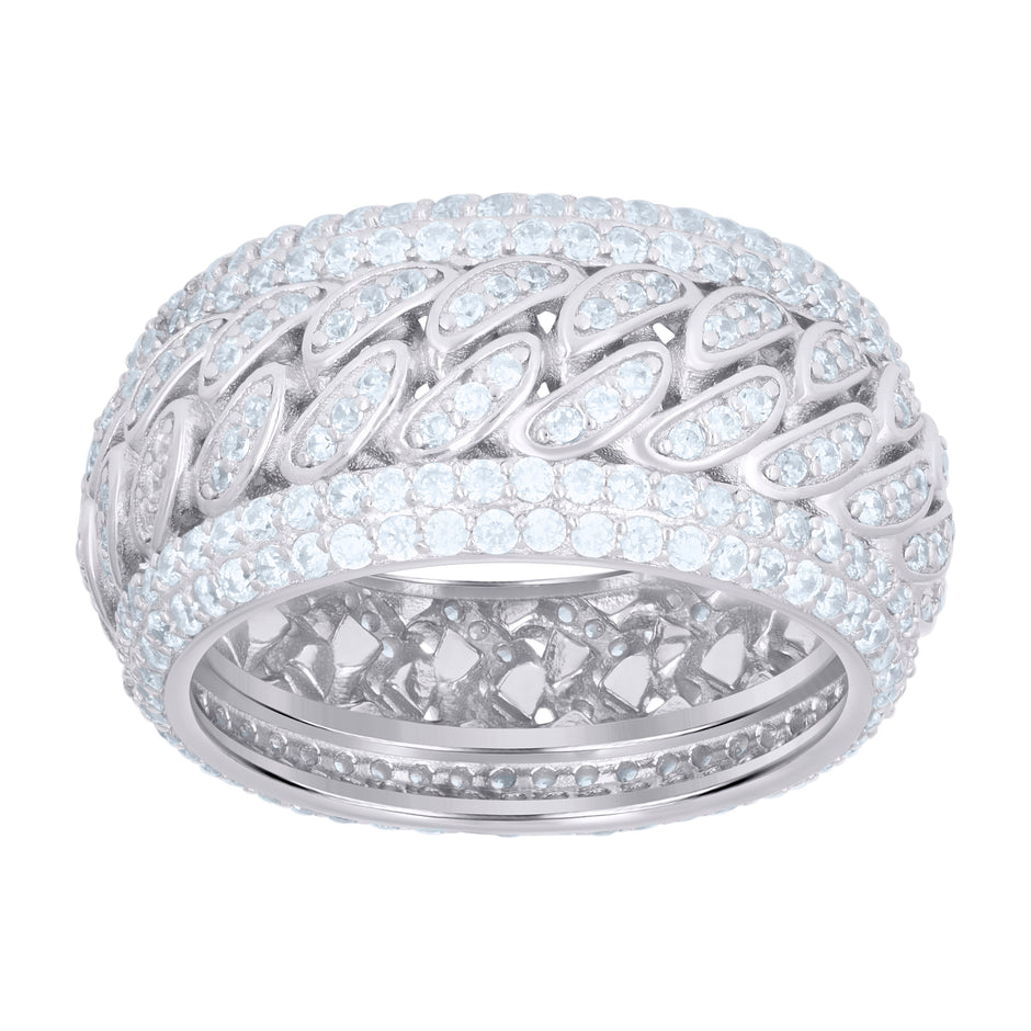 925 Sterling Silver Mens Cubic-Zirconia Fashion Ring Size 9 - SLV-115569