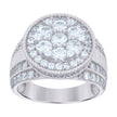 925 Sterling Silver Mens Cubic-Zirconia Rope Border Fashion Ring Size 11 - SLV-115585