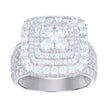 925 Sterling Silver Mens Cubic-Zirconia Square Fashion Ring Size 7
