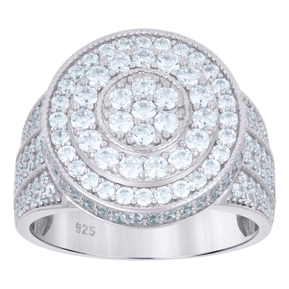 925 Sterling Silver Mens Cubic-Zirconia Fashion Ring Size 7