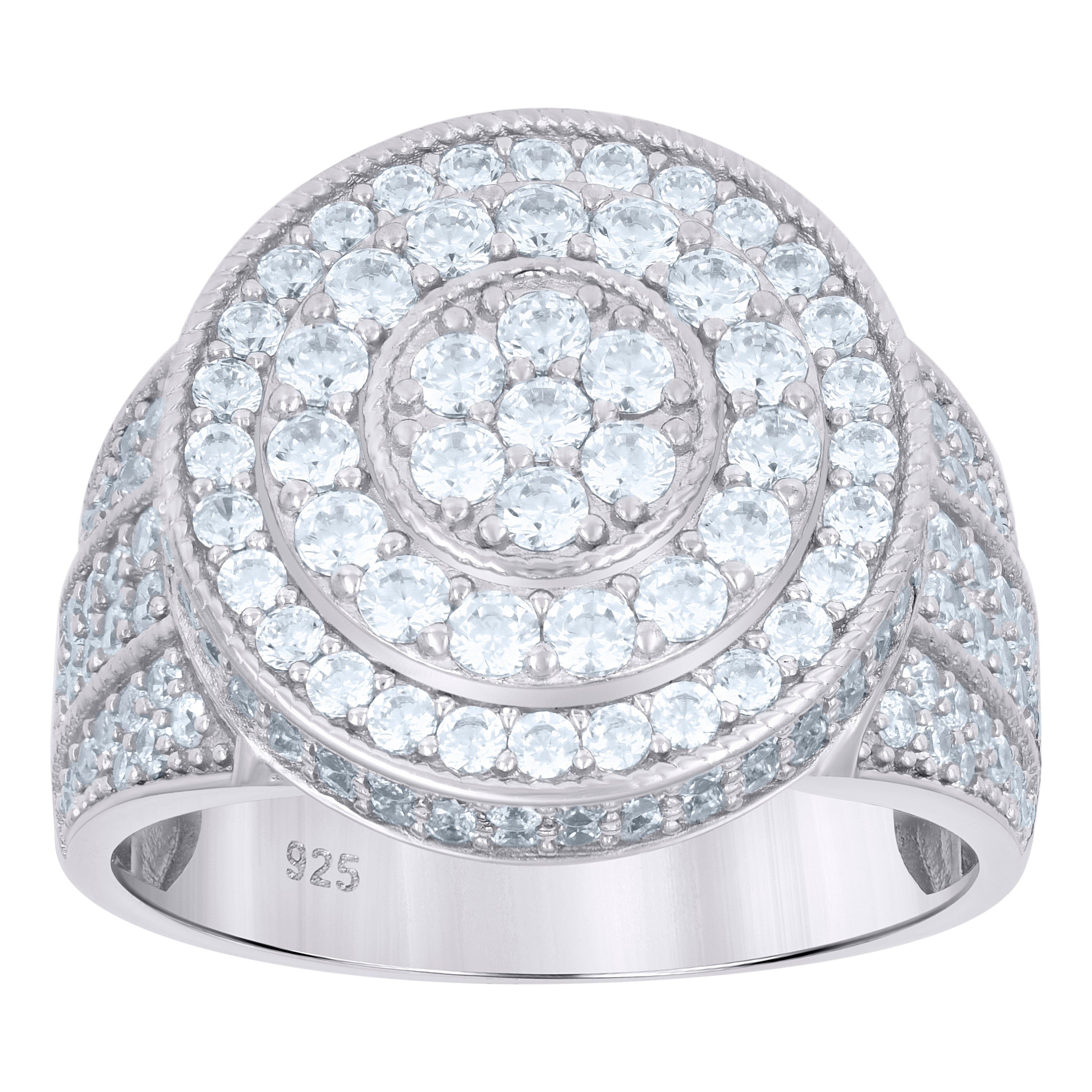 925 Sterling Silver Mens Cubic-Zirconia Fashion Ring Size 8 - SLV-115625