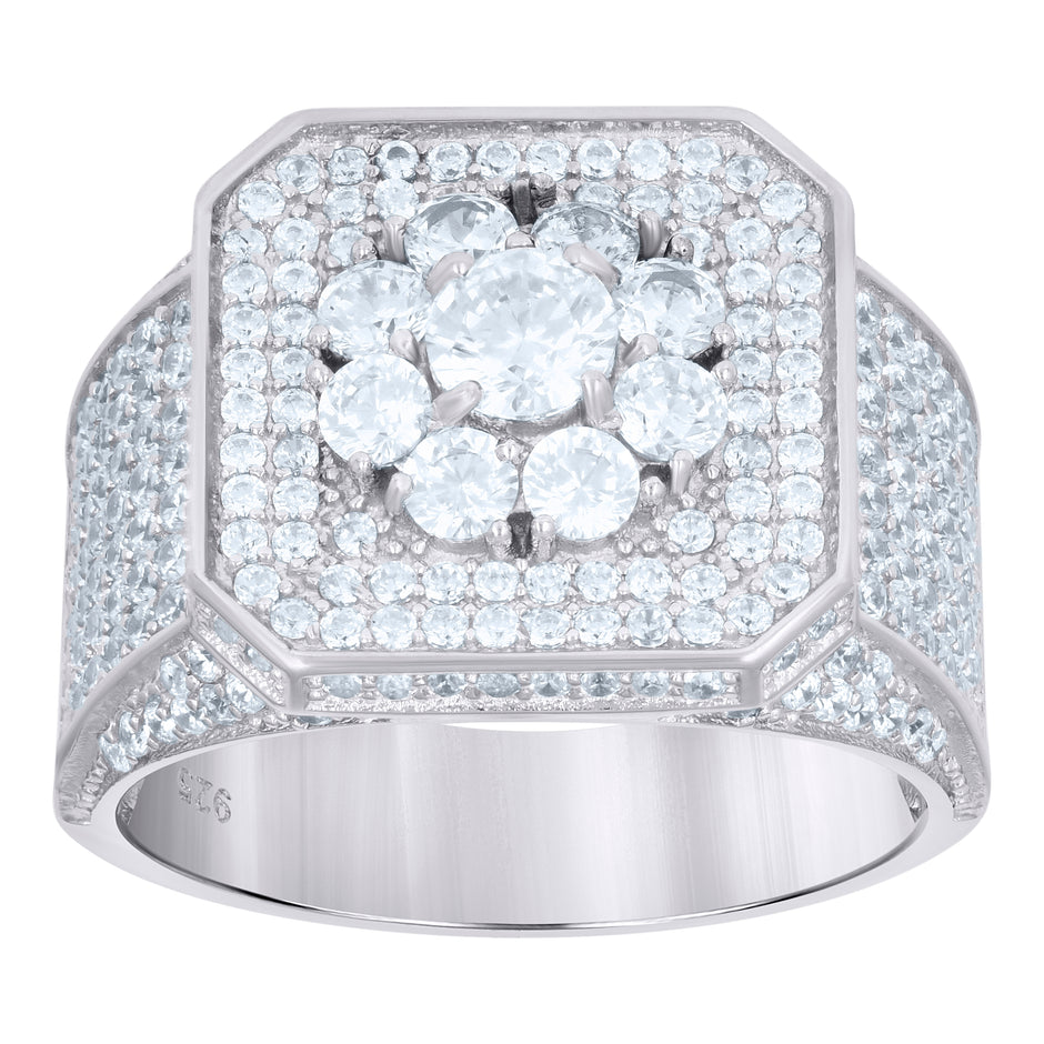 925 Sterling Silver Mens Cubic-Zirconia Fashion Ring Size 11 - SLV-115635