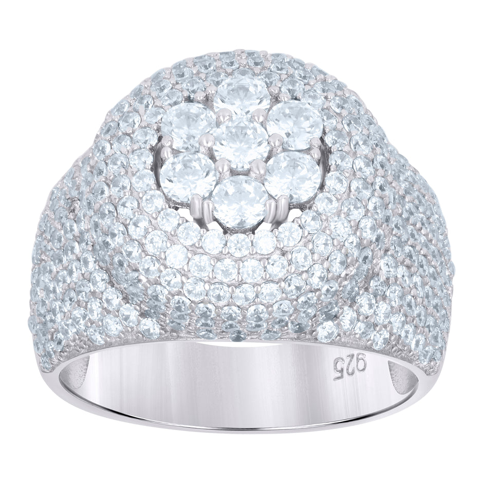 925 Sterling Silver Mens Cubic-Zirconia Fashion Ring Size 8 - SLV-115640
