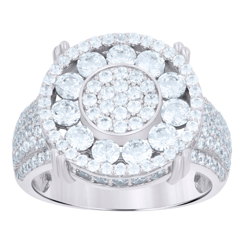 925 Sterling Silver Mens Cubic-Zirconia Fashion Ring Size 9 - SLV-115648