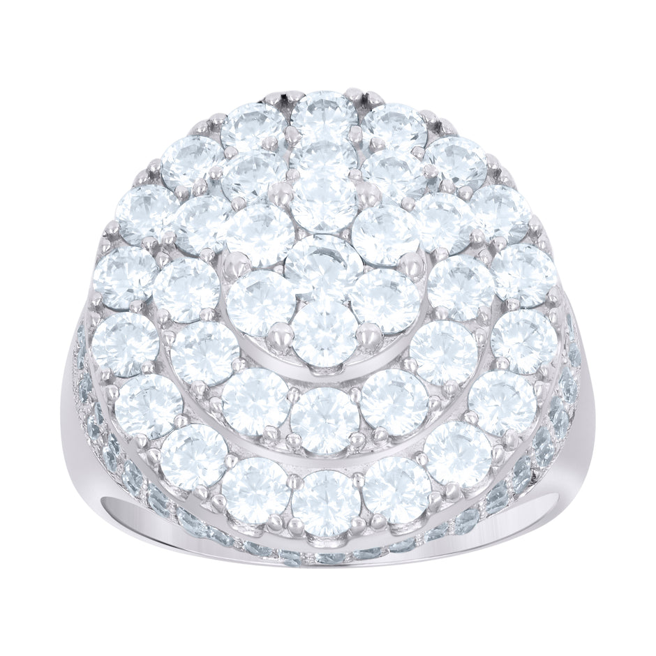 925 Sterling Silver Mens Cubic-Zirconia Fashion Ring Size 8 - SLV-115654