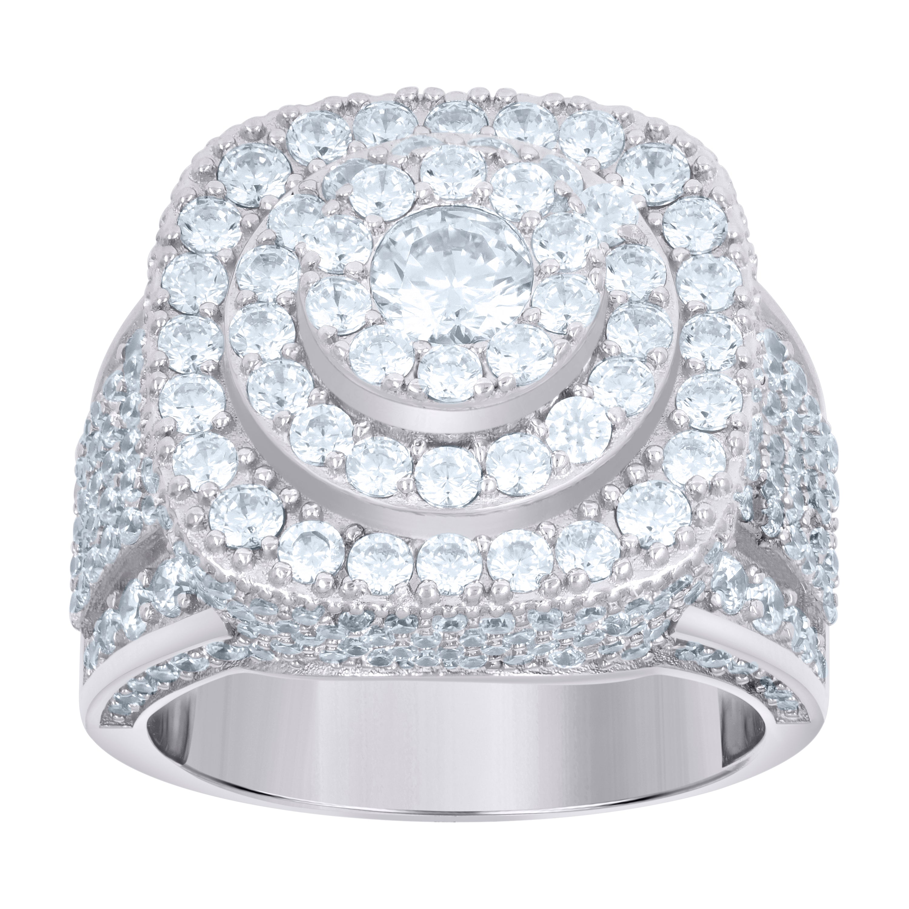 925 Sterling Silver Mens Cubic-Zirconia Fashion Ring Size 8 - SLV-115661