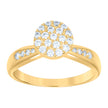 10kt Yellow Gold Womens Cubic-Zirconia Cluster Fashion Ring