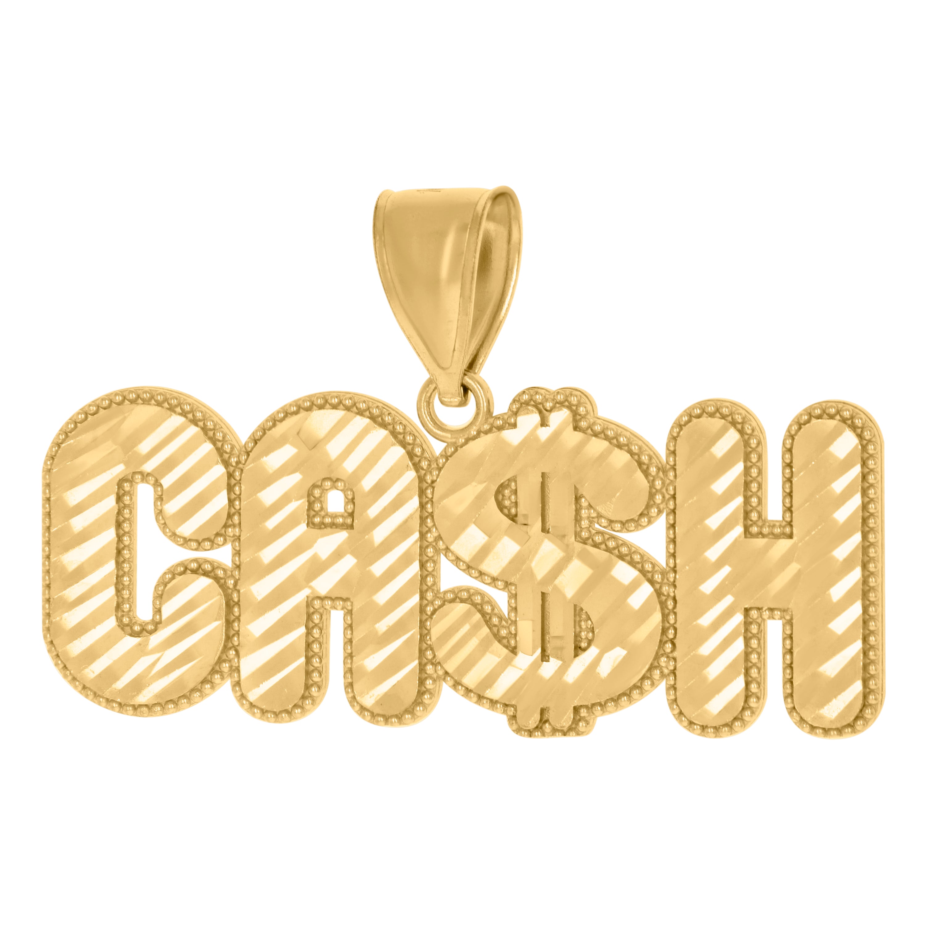 10kt Yellow Gold Mens Dollar Sign Cash Fashion Charm Pendant