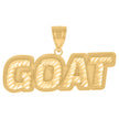 10kt Yellow Gold Mens Greatest Of All Time Goat Talking Fashion Charm Pendant