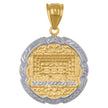 14kt Two-tone Gold Mens Last Supper Religious Charm Pendant